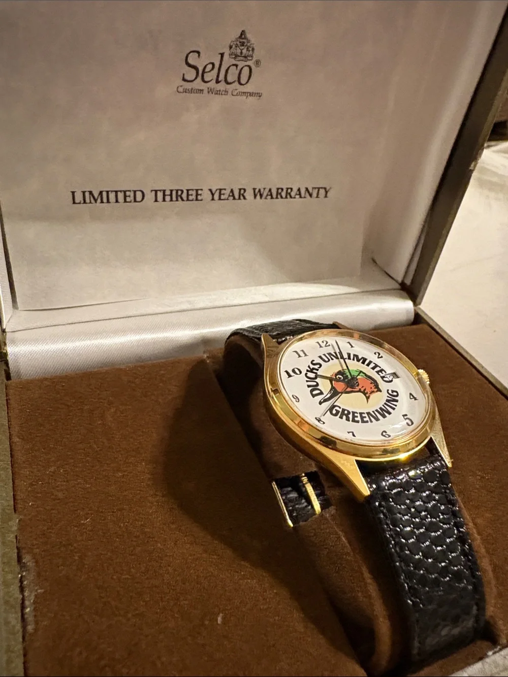 Vintage Ducks Unlimited Greenwing Watch New In box New Old Stock, needs battery